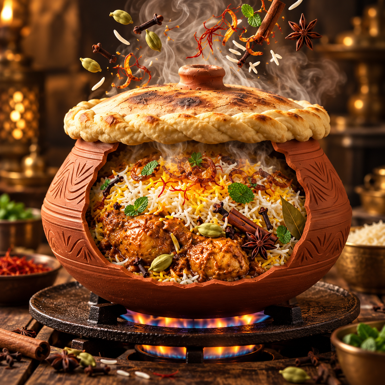 OG Hybrid Dum Biryani with aromatic rice and rich spice detail